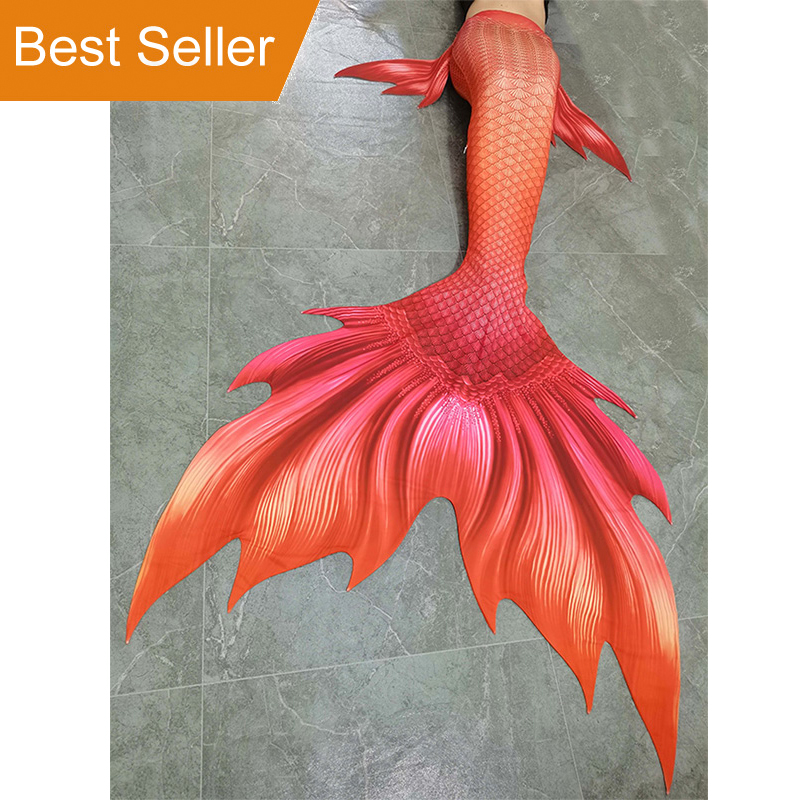 Swim Fins - Cola de sirena naranja para mujer,