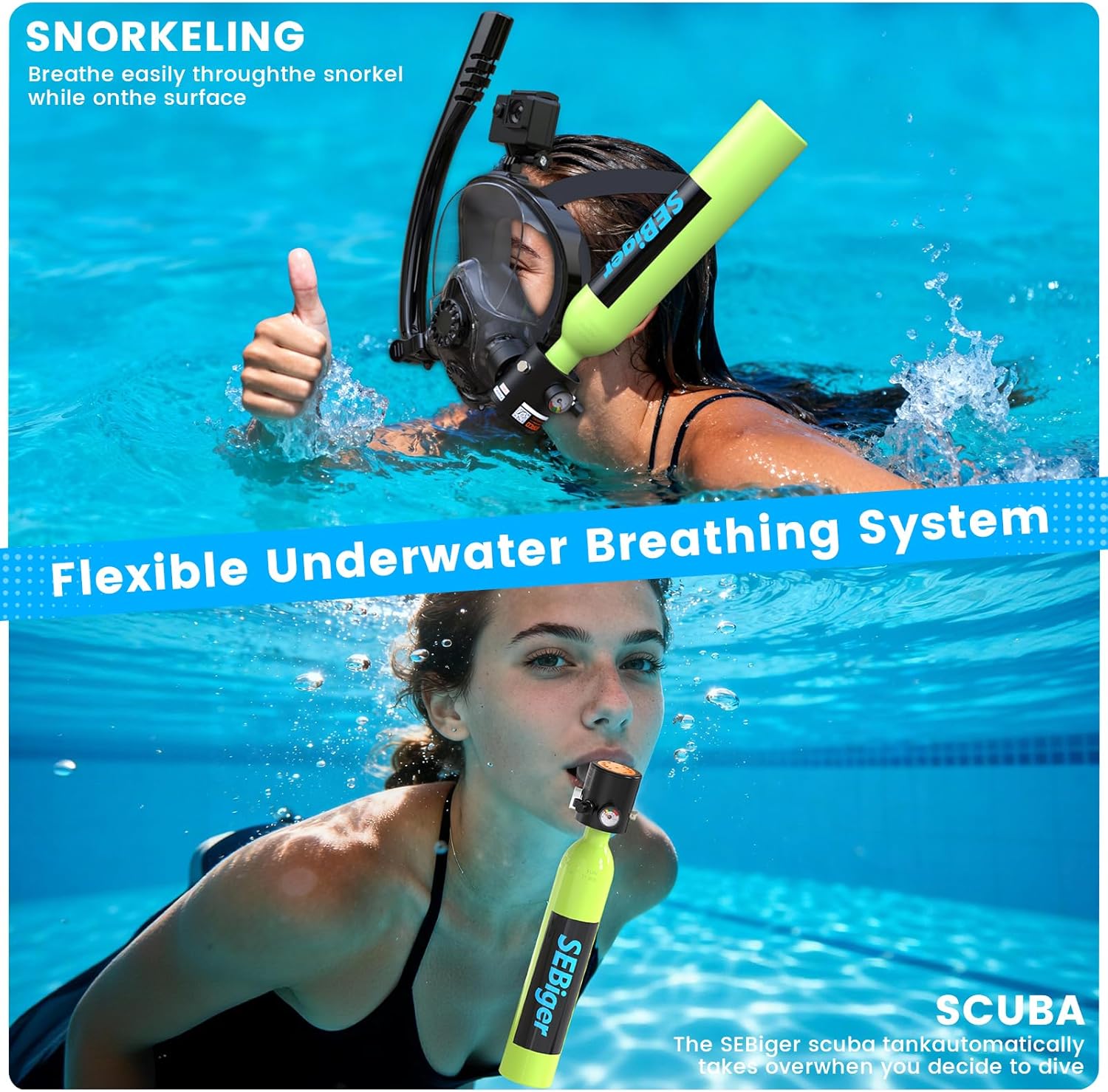 Mini Tanque de Buceo de 0.5L c - Snorkel Set reseña y precio